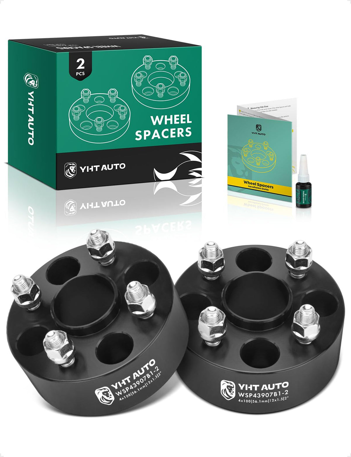 YHTAUTO 2" Hubcentric Wheel Spacers 4x100 56.1mm M12x1.5 (2) - wheel spacers