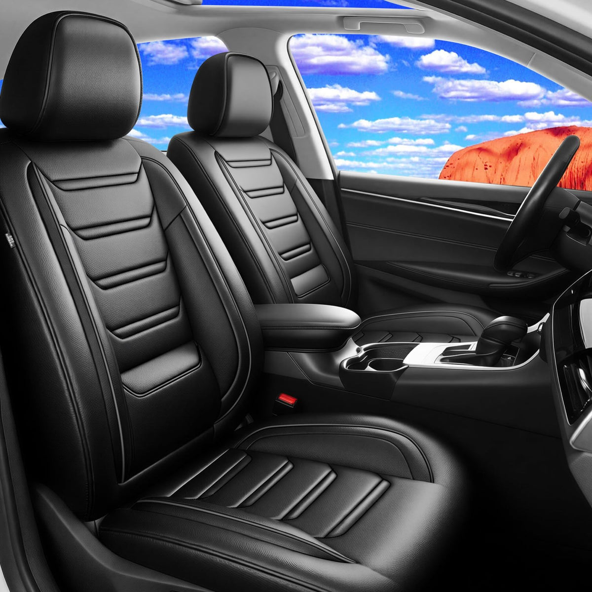 FiveFox Seat Covers for Toyota RAV4 2013-2026, Black - SKU 095175