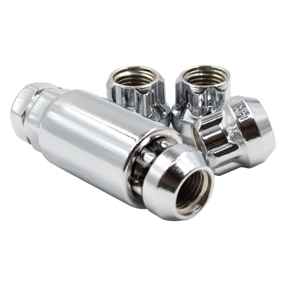 Wheel Accessories Parts 4 Locks + Key 9/16\"-18 Thread Open End Long 0.83\" Long Locking Wheel Lug N… - SKU 123387