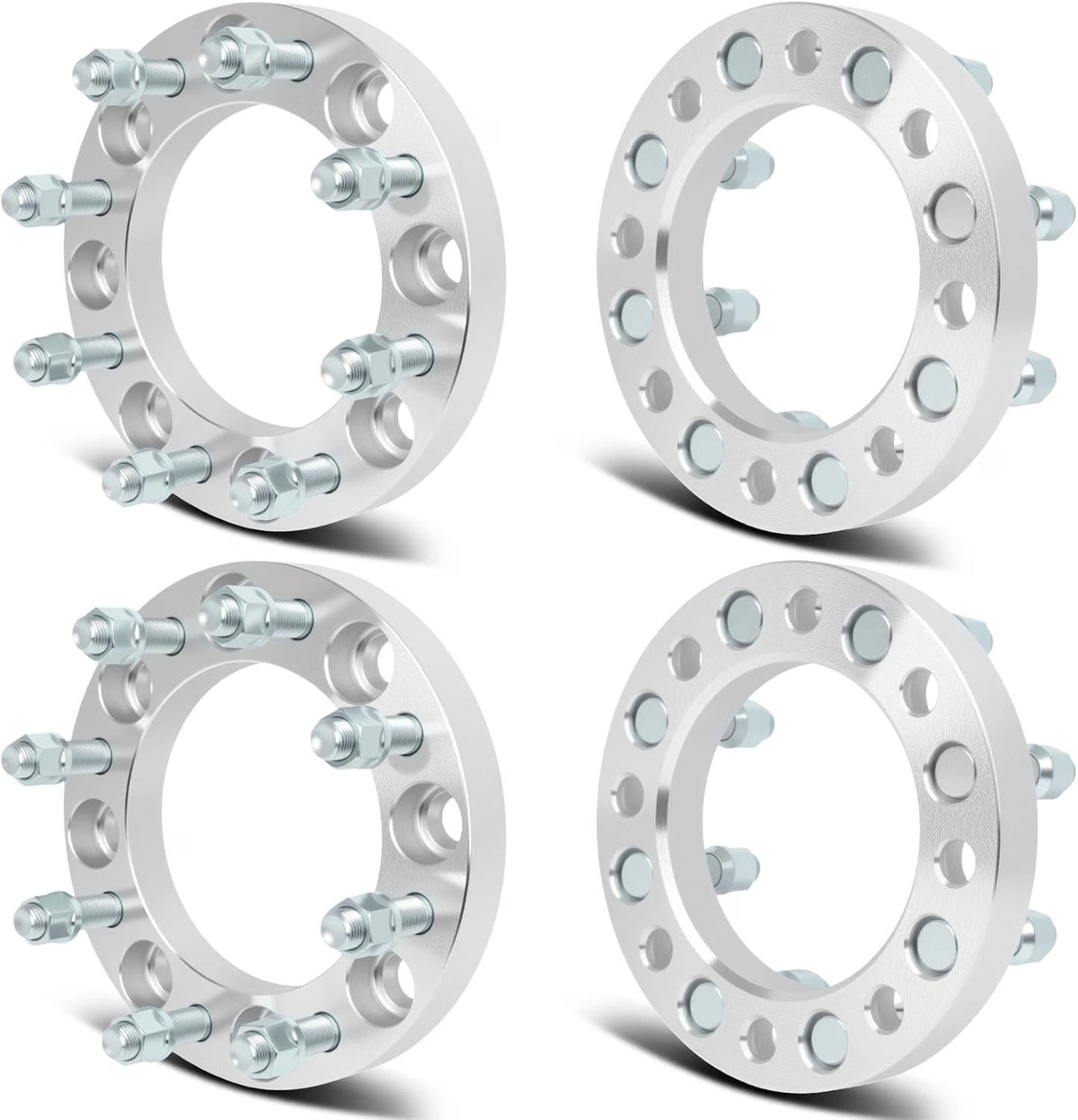 SCITOO 4PCS 8x6.5 to 8x6.5 1" Wheel Spacers Bore 126mm 9/16" Studs - wheel spacers