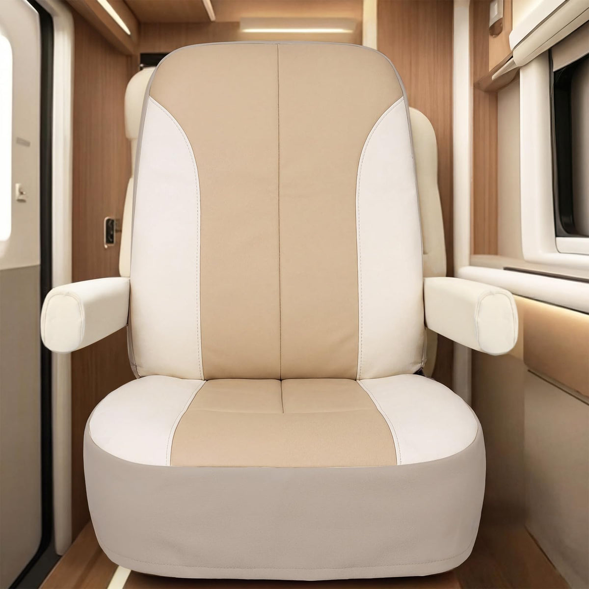 DaisyInner RV Seat Covers with Pockets and Armrest Covers, Khaki/Beige - SKU 329863