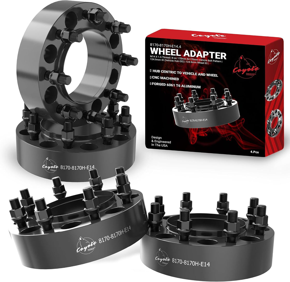 2" Hub Centric Wheel Spacers 8x170mm M14x1.5 Ford F250/F350 SRW (4pcs / 2 pairs) - wheel spacers