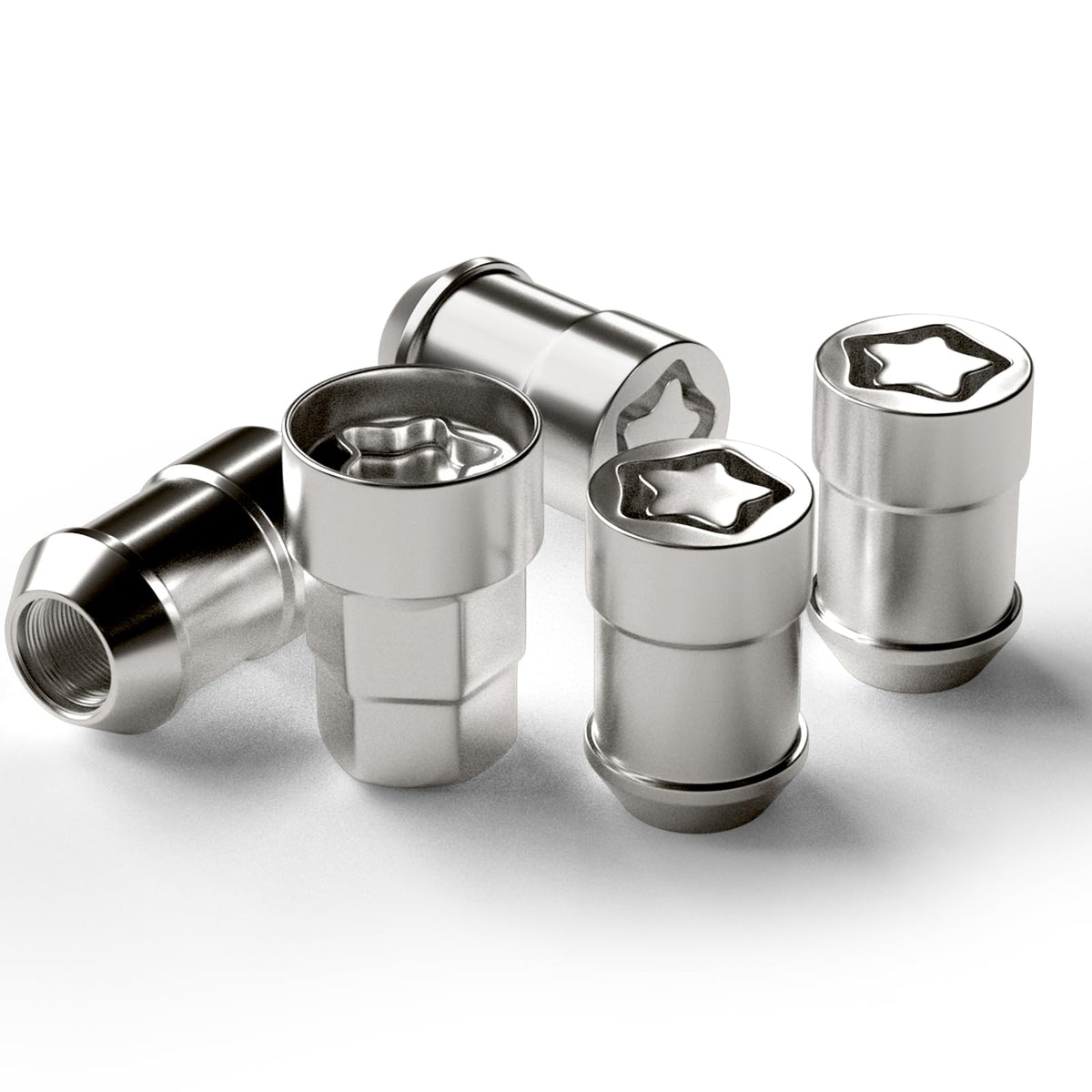 TAGMORE M12x1.5 Chrome Acorn Cone Seat Wheel Lock Set, 4 Locks and 1 Key - SKU 476412