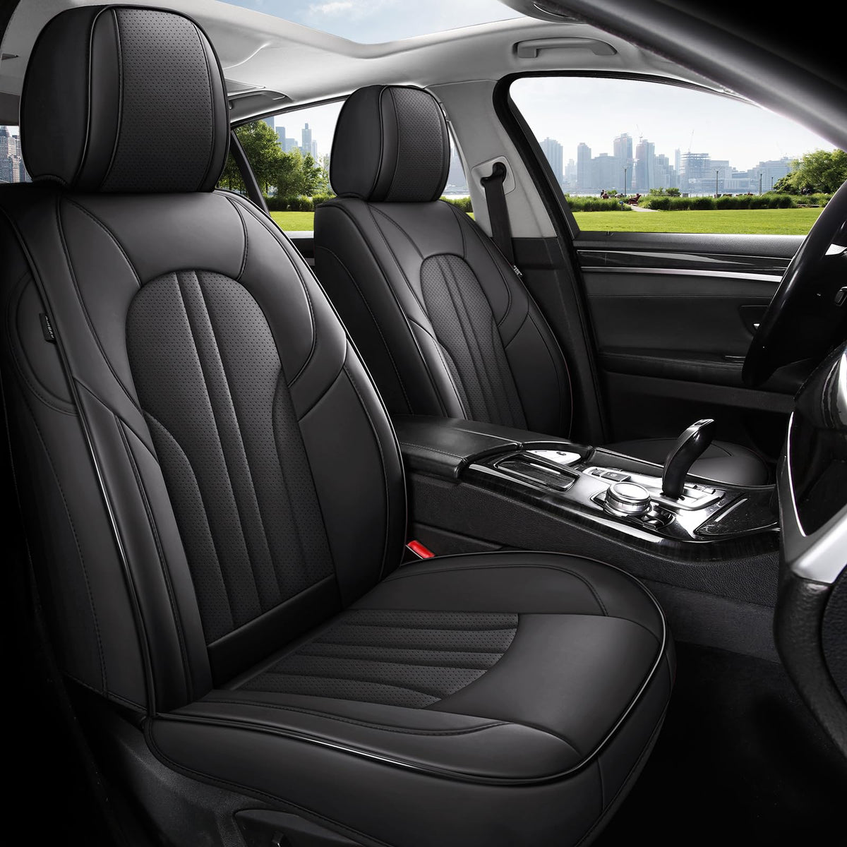 MINGBRON Front Car Seat Covers - Black - SKU 758514