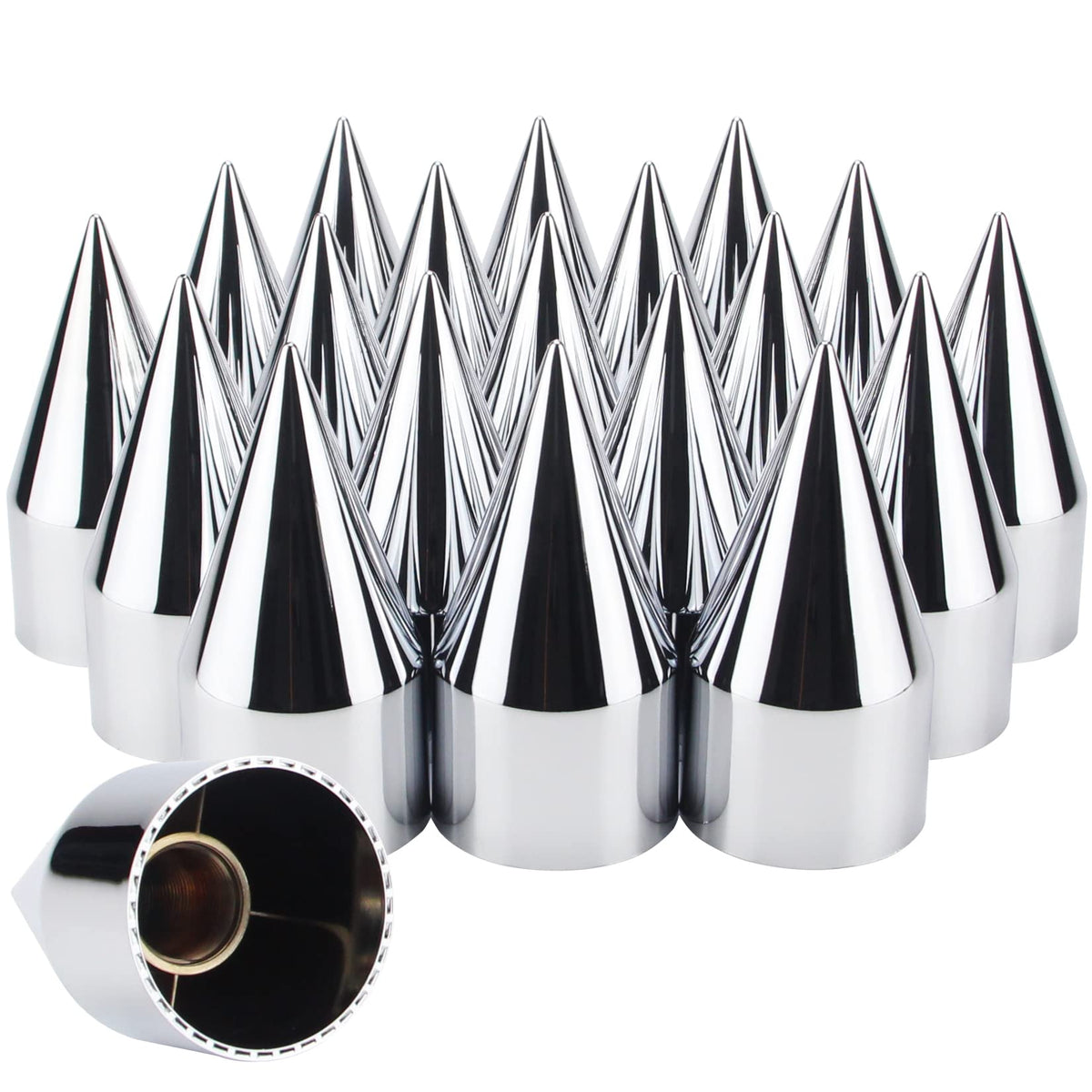 GREPSPUD 33mm Spike Lug Nut Covers, Chrome - SKU 951038